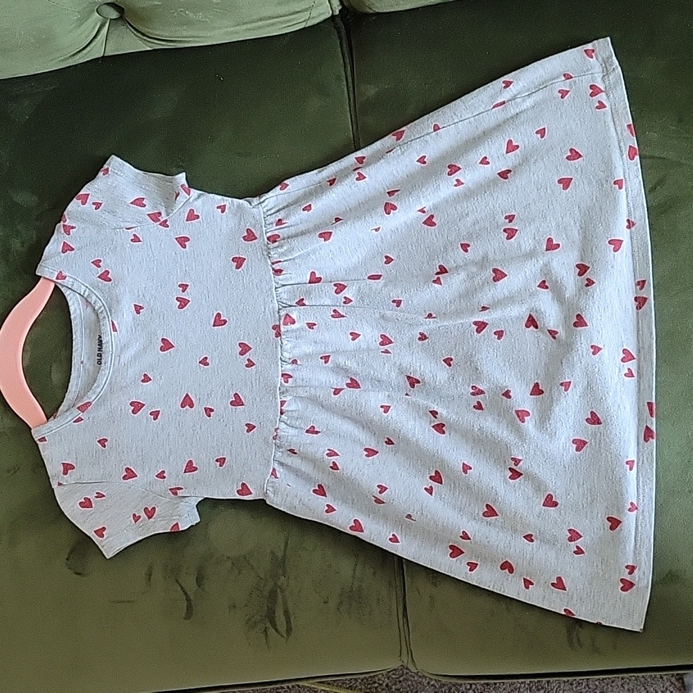 Old Navy dress, gray with red hearts. 3T.